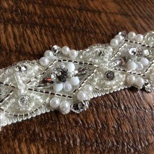 Pearl and crystal beaded sash